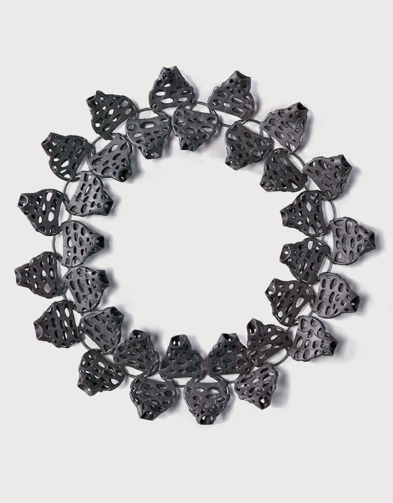 BI-RE-CYCLE - necklace 2, blackened silver, rubber - Nikolay Sardamov Nikolay Sardamov - BI-RE-CYCLE - necklace 2, blackened silver, rubber