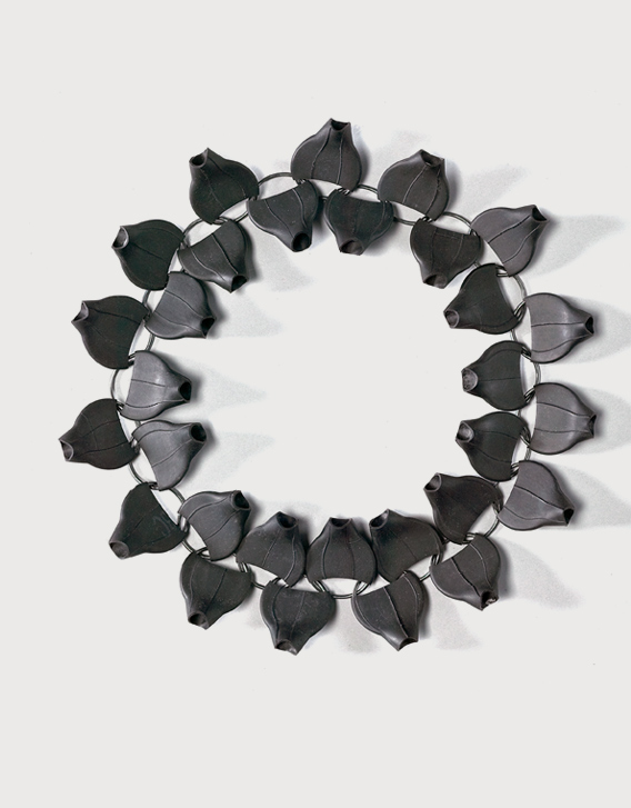 BI-RE-CYCLE - necklace 4, blackened silver, rubber - Nikolay Sardamov Nikolay Sardamov - BI-RE-CYCLE - necklace 4, blackened silver, rubber