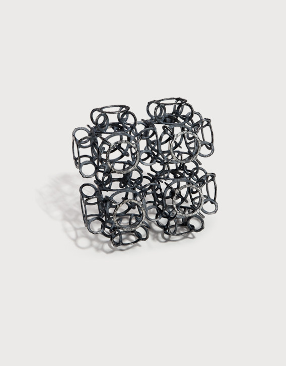 INTERSECTIONS#1 - BROOCH 6, blackened silver - Nikolay Sardamov