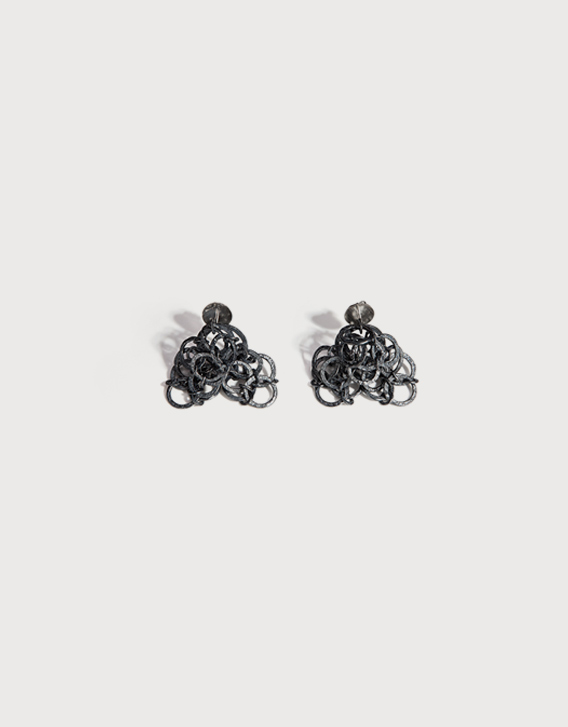 INTERSECTIONS#1 - EAR-RINGS 14, blackened silver - Nikolay Sardamov